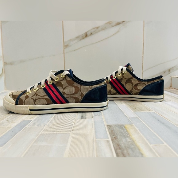 Coach sneakers classic Folly signature logo size womwens 6.5 canvas shoes - Picture 6 of 14